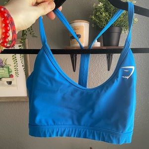 Gymshark v neck blue sports bra size small